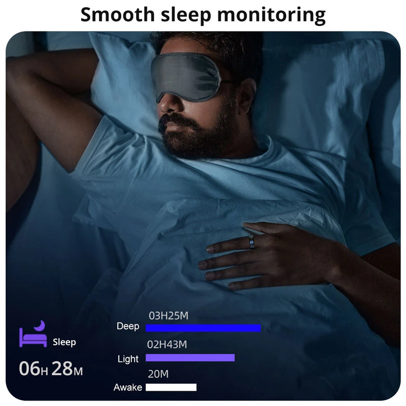 Anel Inteligente para homem e mulheres, frequência cardíaca e monitor de oxigênio no sangue.