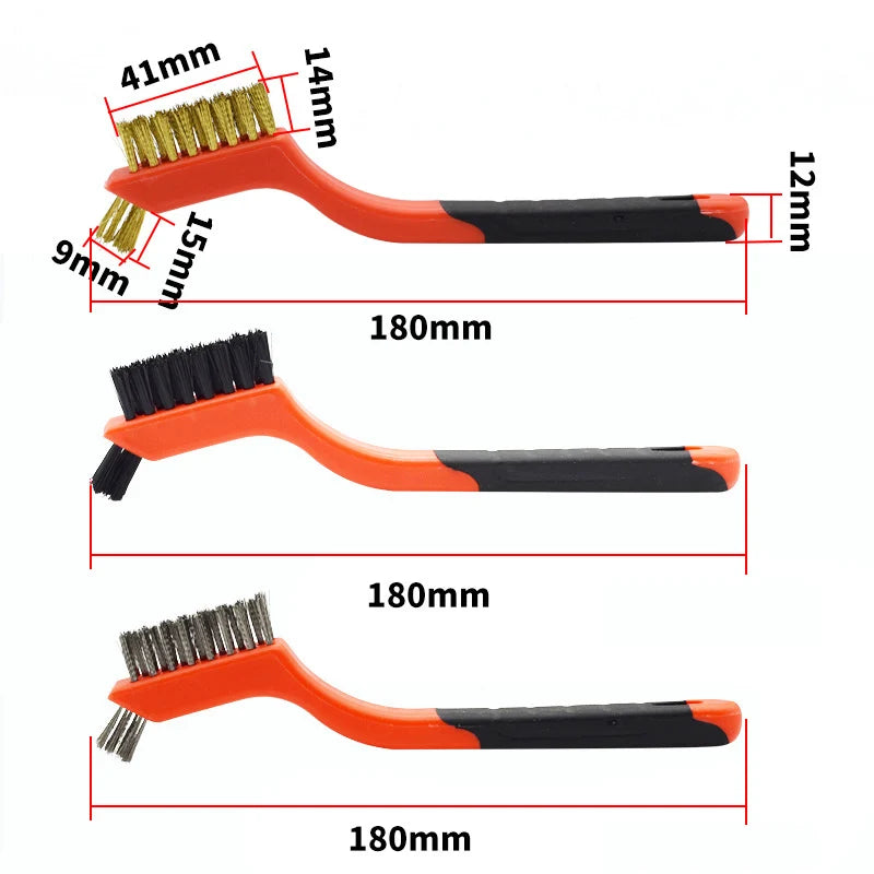 Kit com 3 escovinhas de Limpeza Pesada Multiuso Aço Latão