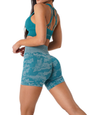 Shorts sem costura camuflado - Tik Ofertas 